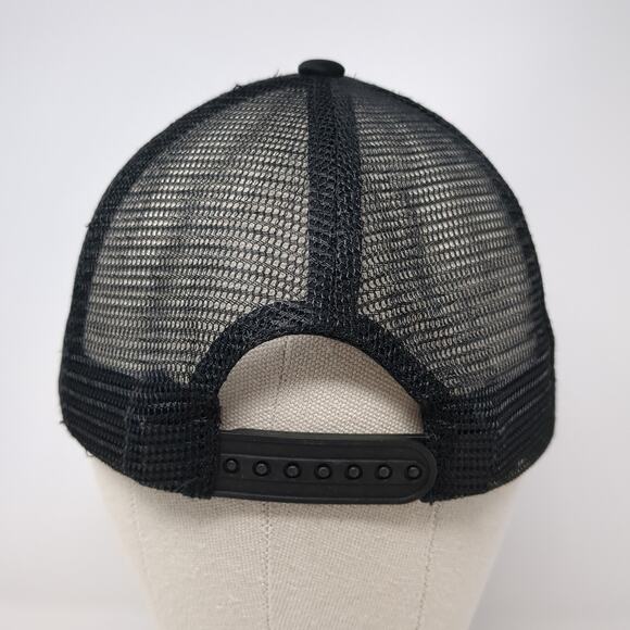 Quiksilver Snapback Mesh Back Trucker Hat Black One Size Adjustable - Picture 6 of 9